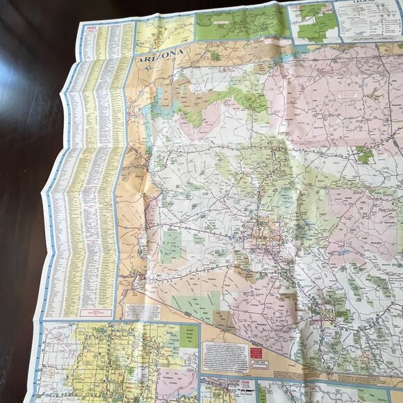 Arizona New Mexico State Map Transportation Travel Highway Map 2018 AAA - Picture 11 of 12